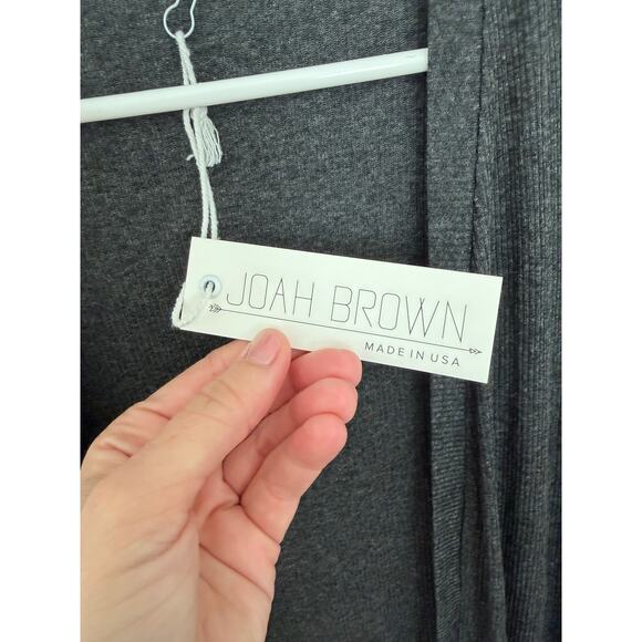 Joah Brown Double Pocket Ribbed Soleil Duster Cardigan Gray One Size - Picture 6 of 7